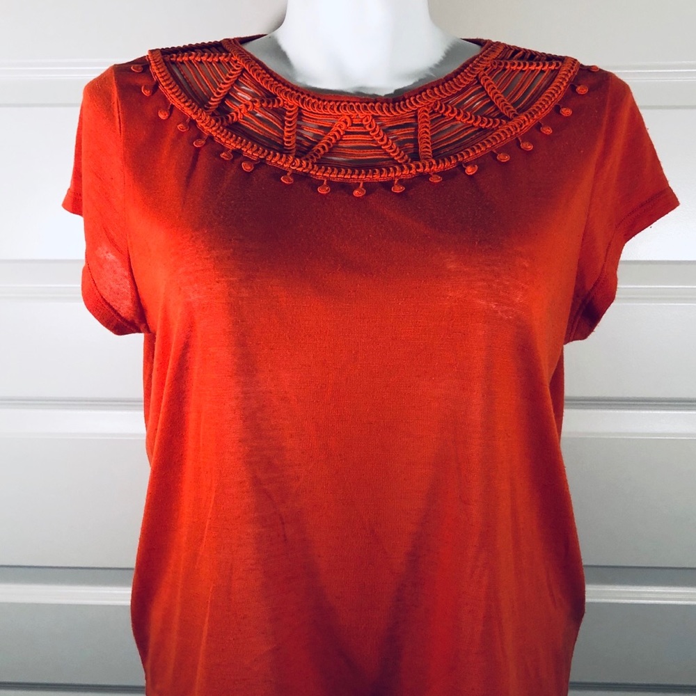 H&M Orange Linen Blend Blouse
